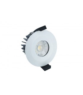 LED Low Profile IP65 Fire Rated Downlight Recessed Spotlight 6W 4000K 440lm Dimmable Matt White IP65 - 1