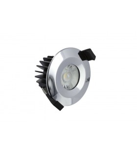 LED Low Profile IP65 Fire Rated Downlight Recessed Spotlight 6W 3000K 430lm Dimmable Polish Chrome IP65 - 1