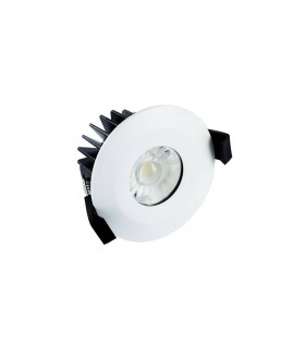 LED Low Profile IP65 Fire Rated Downlight Recessed Spotlight 10W 830lm 3000K Dimmable Matt White IP65 - 1