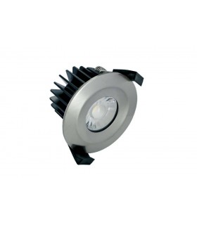 LED IP65 Fire Rated Downlight Recessed Spotlight 6W 4000K 440lm Dimmable bezel Satin Nickel IP65 - 1