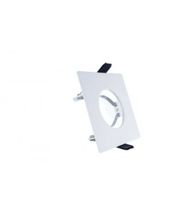 LED Fire Rated Static Downlight Recessed Spotlight Square GU10 Holder Matt White IP65 - 2