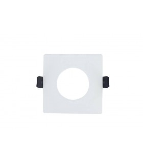 LED Fire Rated Static Downlight Recessed Spotlight Square GU10 Holder Bracket Matt White IP65 - 2