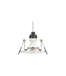 LED Fire Rated Downlight Recessed Spotlight Round GU10 Holder Satin Nickel IP65 - 2