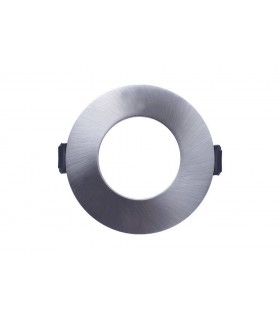 LED Fire Rated Static Downlight Recessed Spotlight Round Insulation Guard / GU10 Holder Satin Nickel IP65 - 2