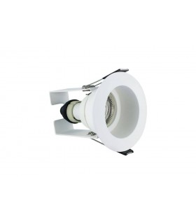 LED Fire Rated Downlight Recessed White Insulation Guard / GU10 Holder White IP65 - 1