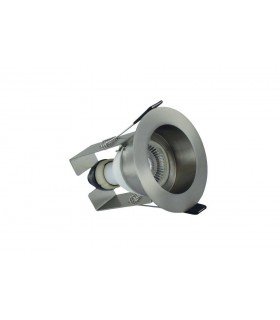 LED Fire Rated Downlight Recessed Insulation Guard / GU10 Holder Satin Nickel IP65 - 1