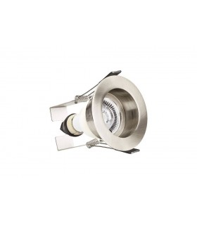 LED Fire Rated Downlight Recessed Insulation Guard / GU10 Holder Satin Nickel IP65 - 2