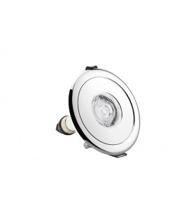 LED Fire Rated Static Downlight Adapter Round Polished Chrome IP65, GU10 - 1
