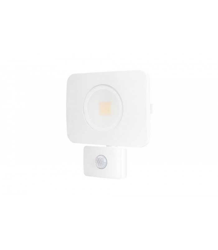 LED Floodlight 50W 3000K 4500lm PIR Sensor / Override Matt White IP64 - 1