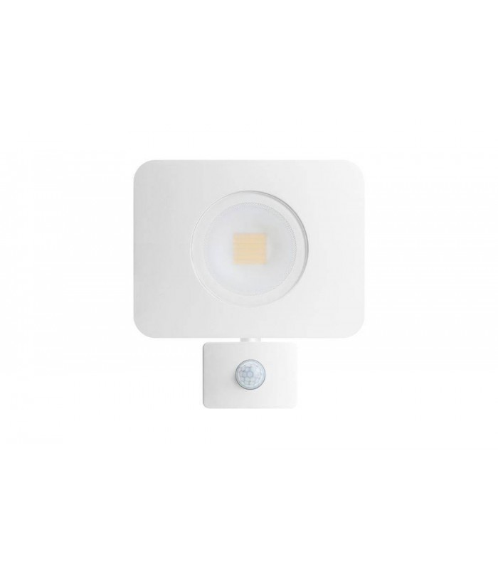 LED Floodlight 50W 3000K 4500lm PIR Sensor / Override Matt White IP64 - 2