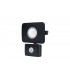 LED Floodlight 20W 3000K 1800lm PIR Sensor / Override Matt Black IP64 - 1