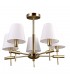 Stylized Chandeliers Golden 5 Light  with White, Fabric Shade, E14 - 1