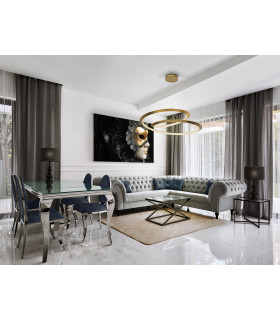 Eternity Integrated LED Pendant Ceiling Light Gold Dimmable 3000K Remote Control-2