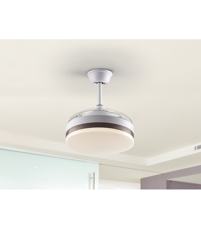 Vento Mini Ceiling Fan Matt White And Bronze 3000-6000K Remote Control-2