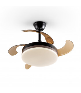 Vento Mini Ceiling Fan Matt Black And Bronze 3000-6000K Remote Control-1