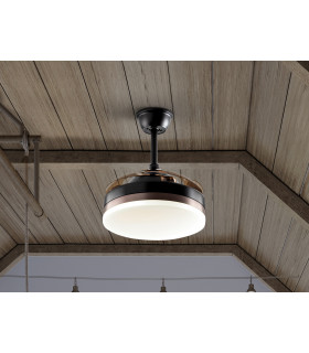 Vento Mini Ceiling Fan Matt Black And Bronze 3000-6000K Remote Control-2