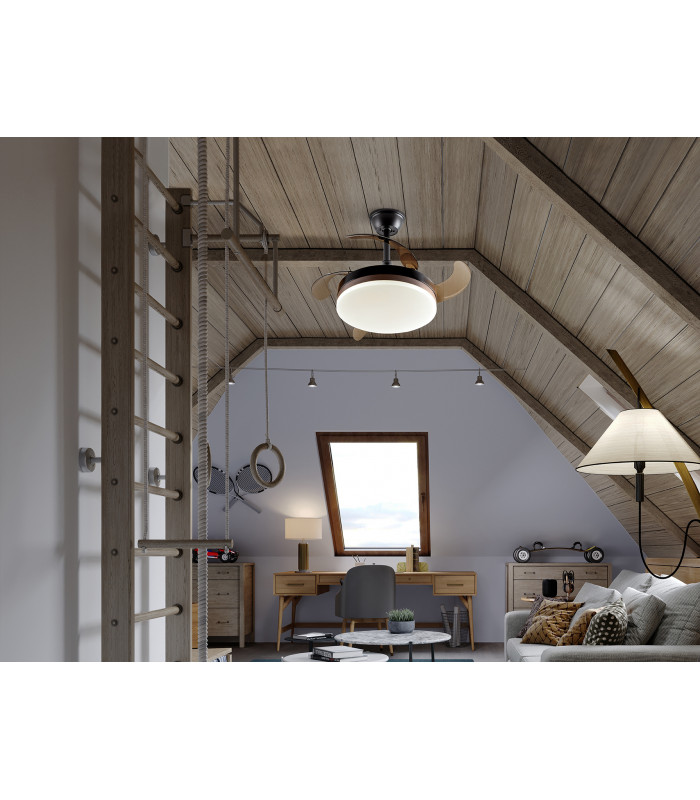 Vento Mini Ceiling Fan Matt Black And Bronze 3000-6000K Remote Control-3