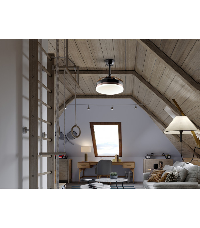 Vento Mini Ceiling Fan Matt Black And Bronze 3000-6000K Remote Control-4