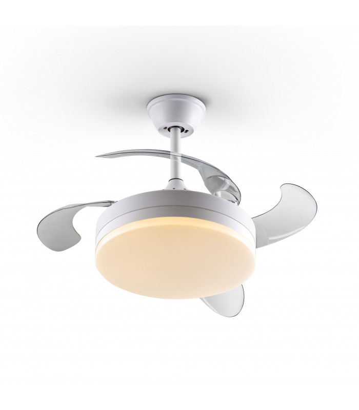 Vento Mini Ceiling Fan Matt White 3000-6000K Remote Control-1
