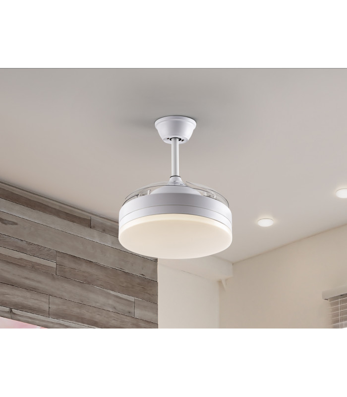 Vento Mini Ceiling Fan Matt White 3000-6000K Remote Control-2