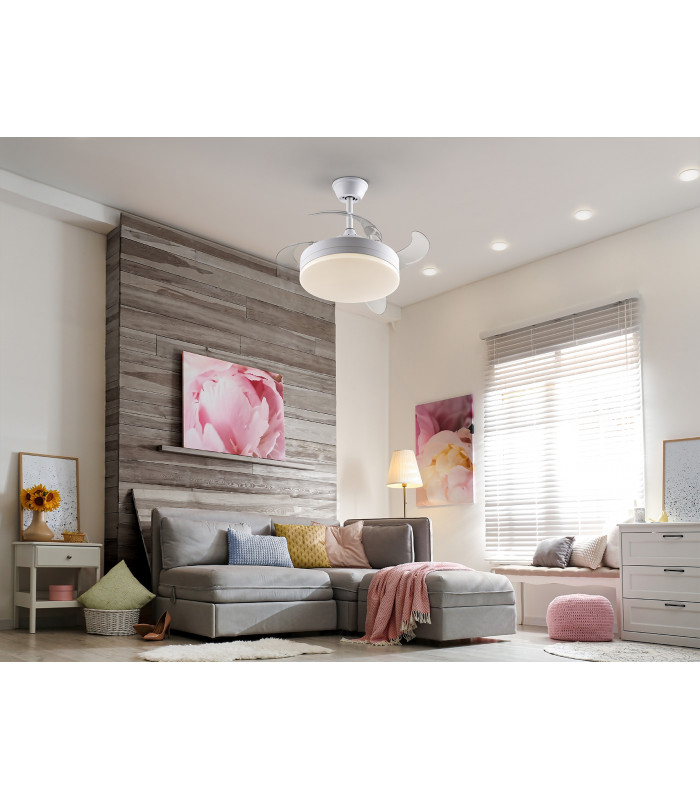 Vento Mini Ceiling Fan Matt White 3000-6000K Remote Control-3