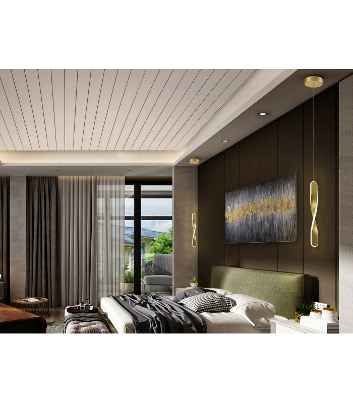 Twist Integrated LED Pendant Ceiling Light Brushed Gold 3000K-2