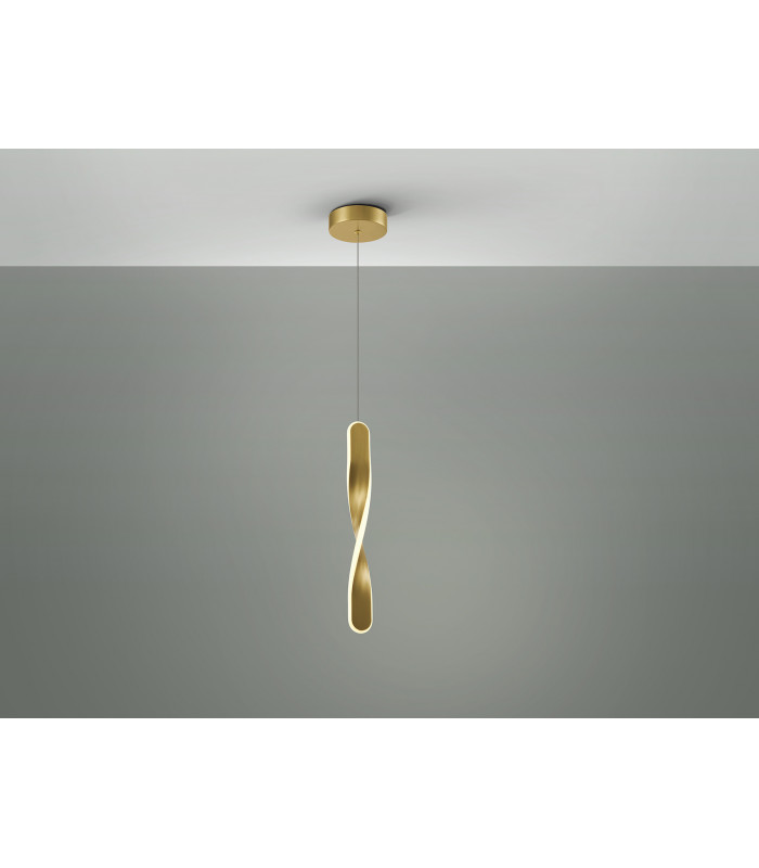Twist Integrated LED Pendant Ceiling Light Brushed Gold 3000K-4