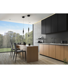 Twist Integrated LED Pendant Ceiling Light Matt Black 3000K-2