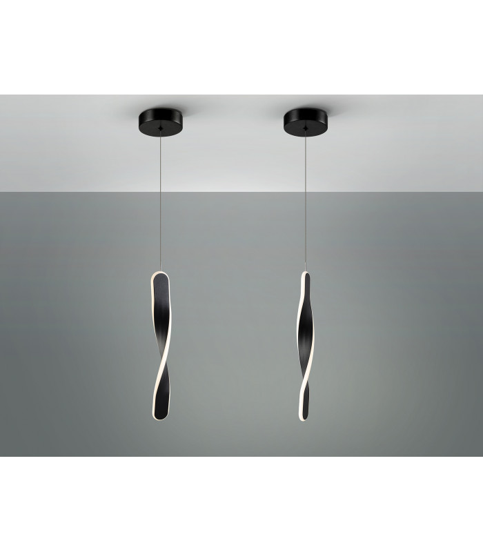 Twist Integrated LED Pendant Ceiling Light Matt Black 3000K-4