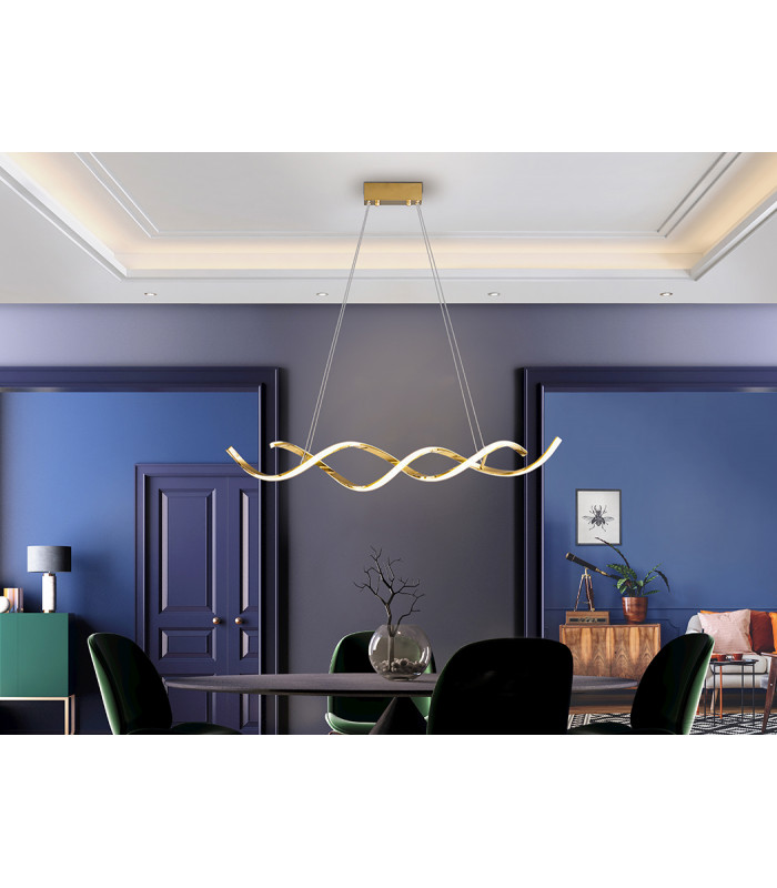 Dido Bar Pendant Ceiling Light Shiny Gold 3000K