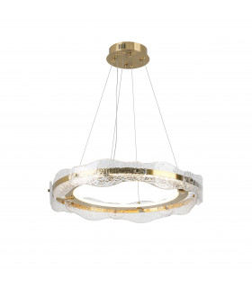 Lira Cylindrical Pendant Ceiling Light Brushed Gold Textured 3000K-1