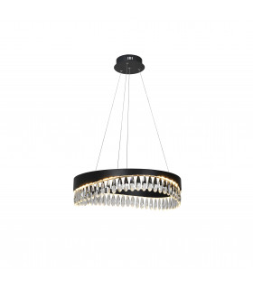 Selene Cylindrical Pendant Ceiling Light Matt Black 3000K-1