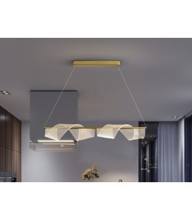 Velas Bar Pendant Ceiling Light Matt Gold 3000K-1