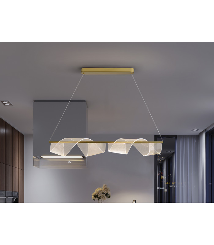 Velas Bar Pendant Ceiling Light Matt Gold 3000K-1