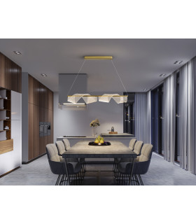 Velas Bar Pendant Ceiling Light Matt Gold 3000K-2