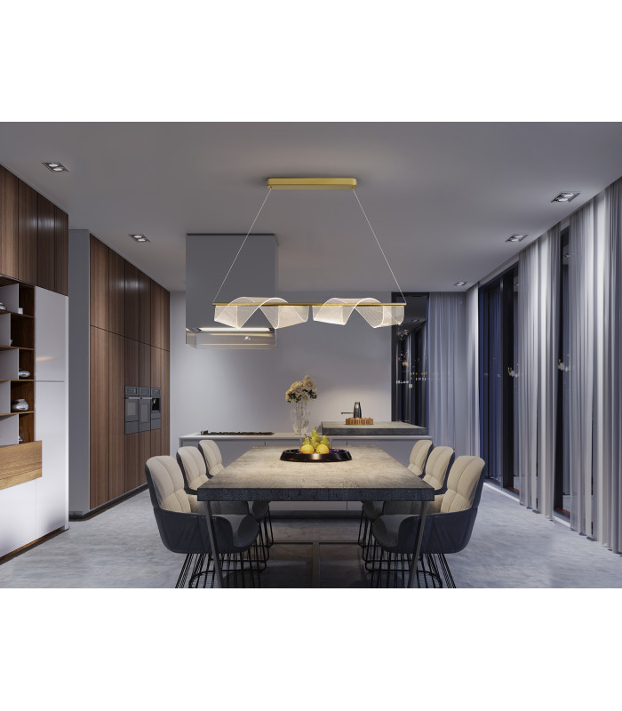 Velas Bar Pendant Ceiling Light Matt Gold 3000K-2