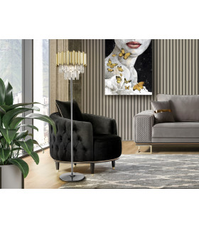 Tiara Glass Floor Lamp 3 Light Chrome G9-1