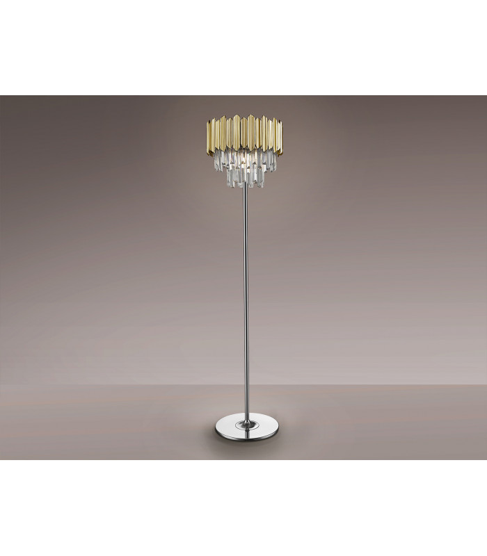 Tiara Glass Floor Lamp 3 Light Chrome G9-3