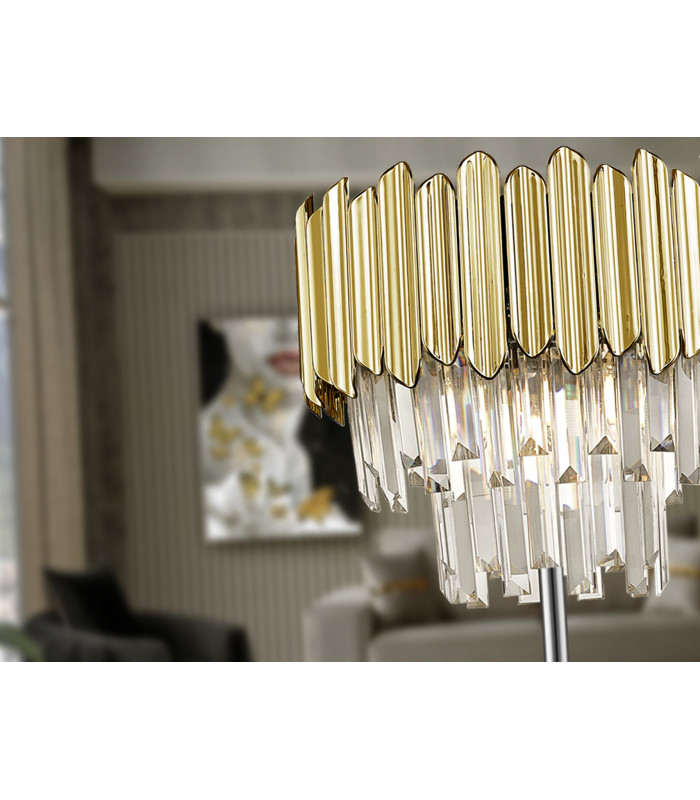 Tiara Glass Floor Lamp 3 Light Chrome G9-4