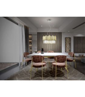 Tiara Pendant Ceiling Light 6 Light Chrome G9-2