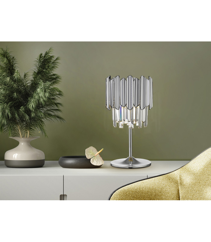 Tiara Glass Table Lamp Chrome G9-1