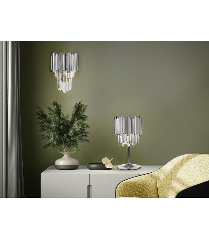 Tiara Glass Table Lamp Chrome G9-2