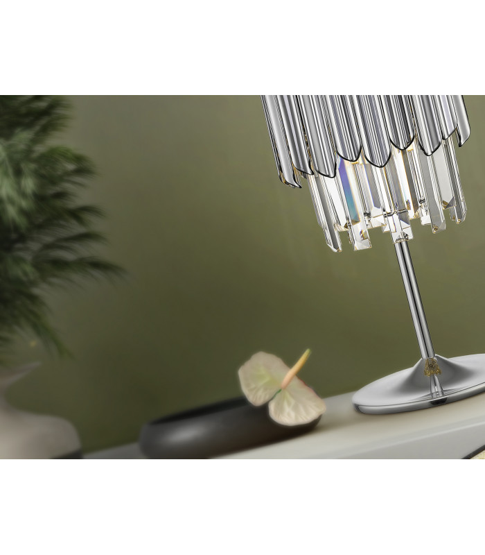 Tiara Glass Table Lamp Chrome G9-3