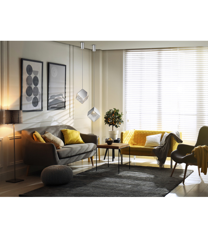 Priscila Integrated LED Pendant Ceiling Light Chrome Textured G9-2