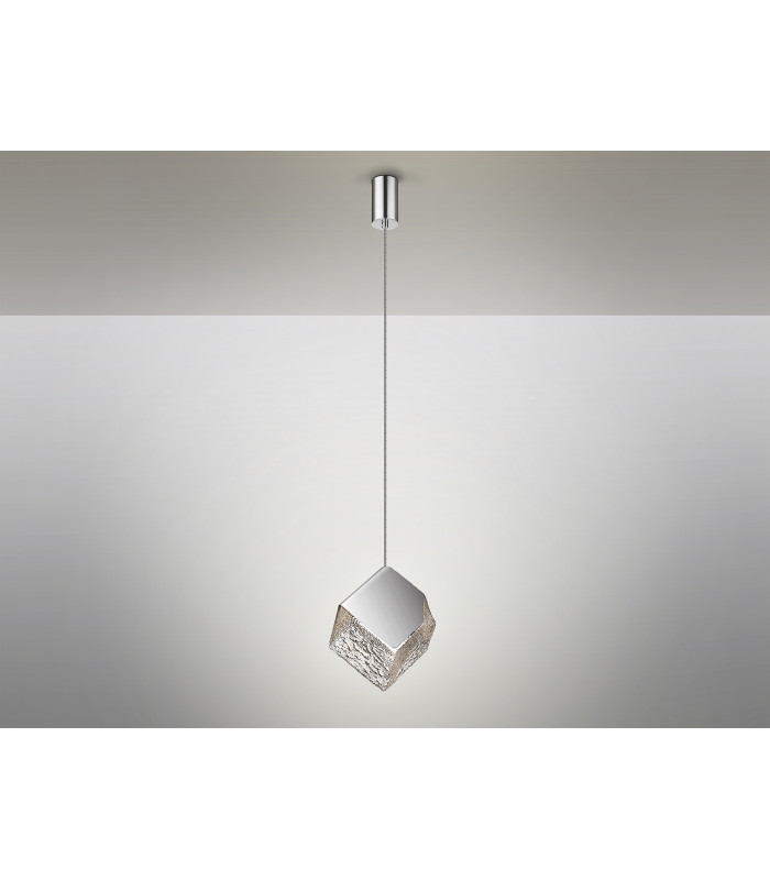 Priscila Integrated LED Pendant Ceiling Light Chrome Textured G9-4