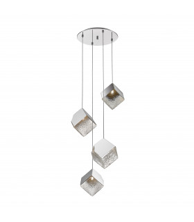 Priscila Cluster Pendant Ceiling Light 4 Light Chrome Textured G9-1