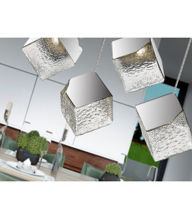 Priscila Bar Pendant Ceiling Light 5 Light Chrome Textured G9-2