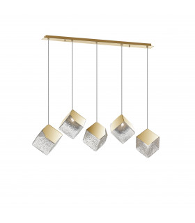 Priscila Bar Pendant Ceiling Light 5 Light Golden Textured G9-1