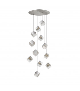 Priscila Cluster Pendant Ceiling Light 12 Light Chrome Textured G9-1