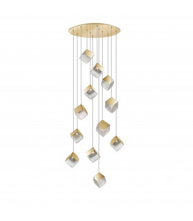Priscila Cluster Pendant Ceiling Light 12 Light Golden Textured G9-1
